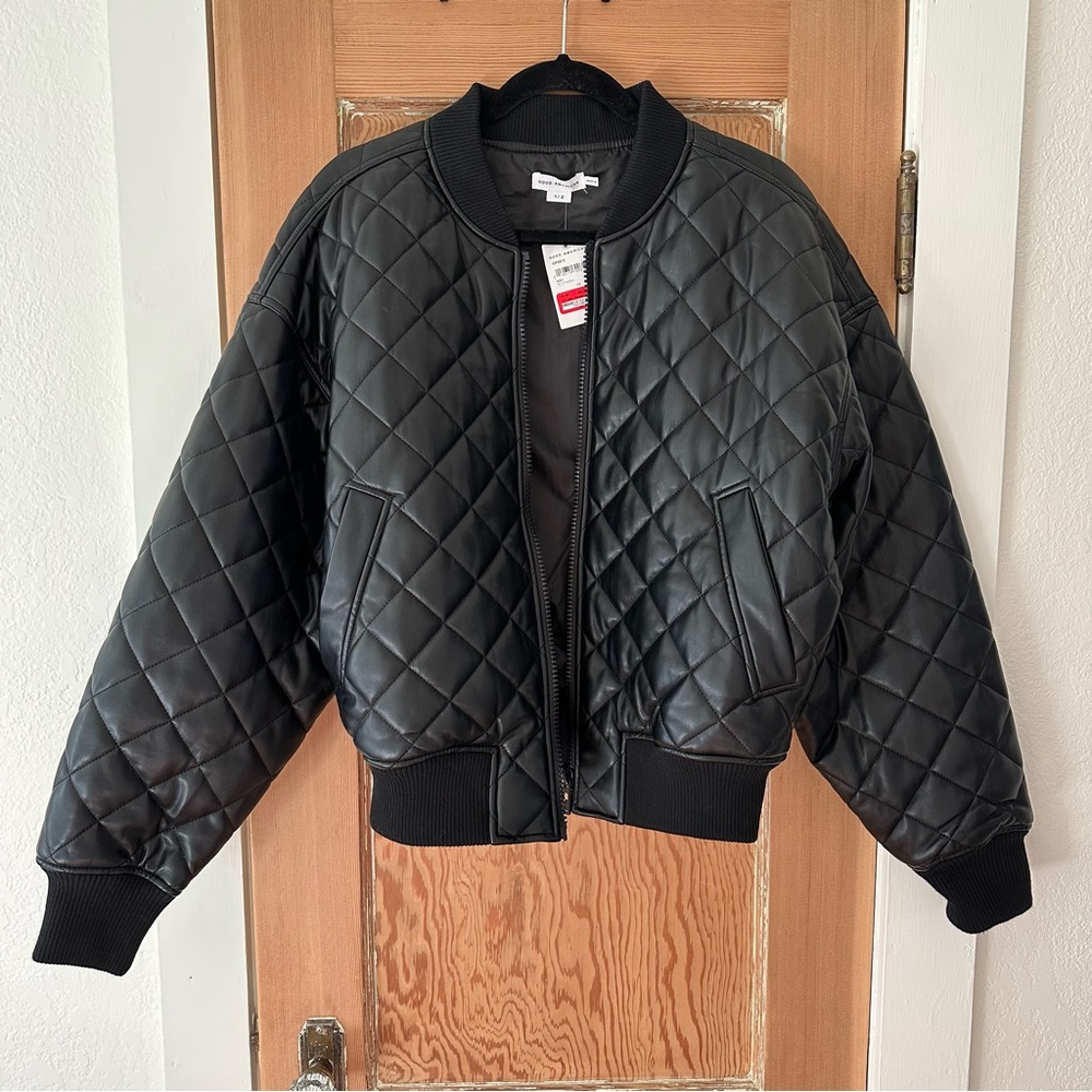 Good American Better Than Leather Bomber Jacket